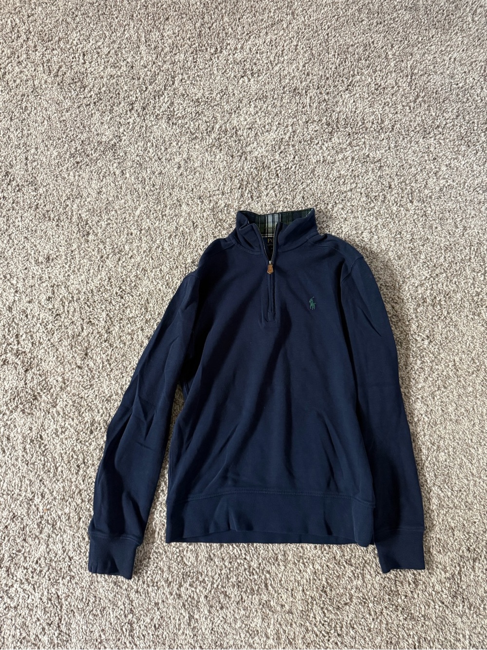 Polo by Ralph Lauren Navy Half-Zip Sweater with Green Pony